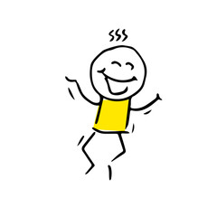 Free hand vector drawing of a shouting stick figure.