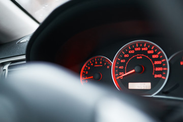 Naklejka premium car dashboard and steering wheel