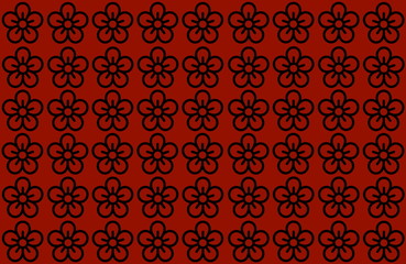 Obraz na płótnie Canvas Flower Pattern with Red Background. Petals Design spread over clear background. Use Articles, Printing, Illustration, background, website, businesses, presentations, Product Promotions.