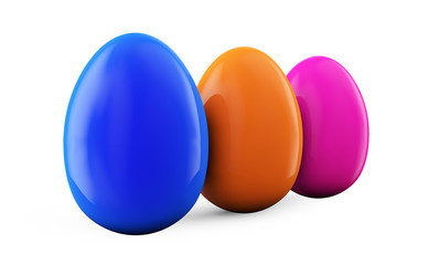 Colorful Easter eggs. 3d render illustration