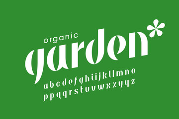 Organic nature style font design, alphabet letters