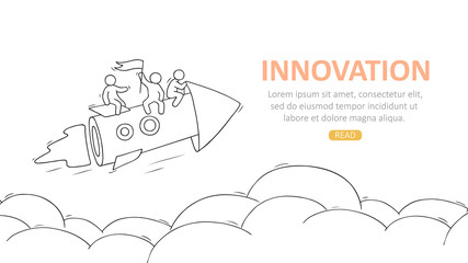 Business temblate with launch rocket.