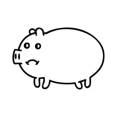 line drawing cartoon pig