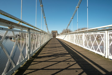 Suspension footbridge perspective