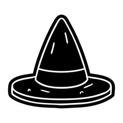 cartoon icon drawing of a witches hat