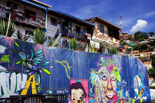 Famous District 13 in Medellin, Colombia, South America