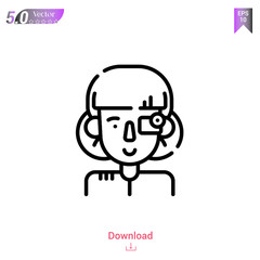 Outline eyeglasses icon of future world icons isolated on white background. Line pictogram. Graphic design, mobile application, logo, user interface. Editable stroke. EPS10 format vector illustration