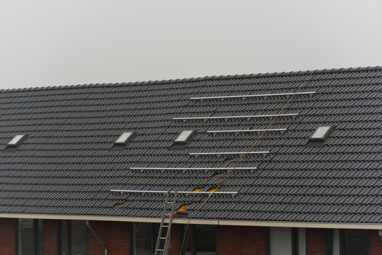 solar panels on roof of house