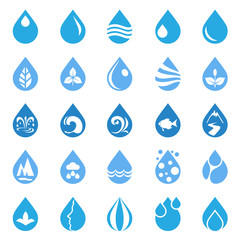 Drop water icons set on white background for graphic and web design, Modern simple vector sign. Internet concept. Trendy symbol for website design web button or mobile app