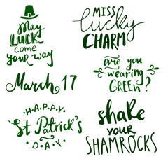 Obraz premium St Patrick s day handwritten quotation poster vector