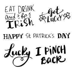 St Patrick s day handwritten quotation poster vector