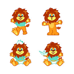 Cute cartoon lion