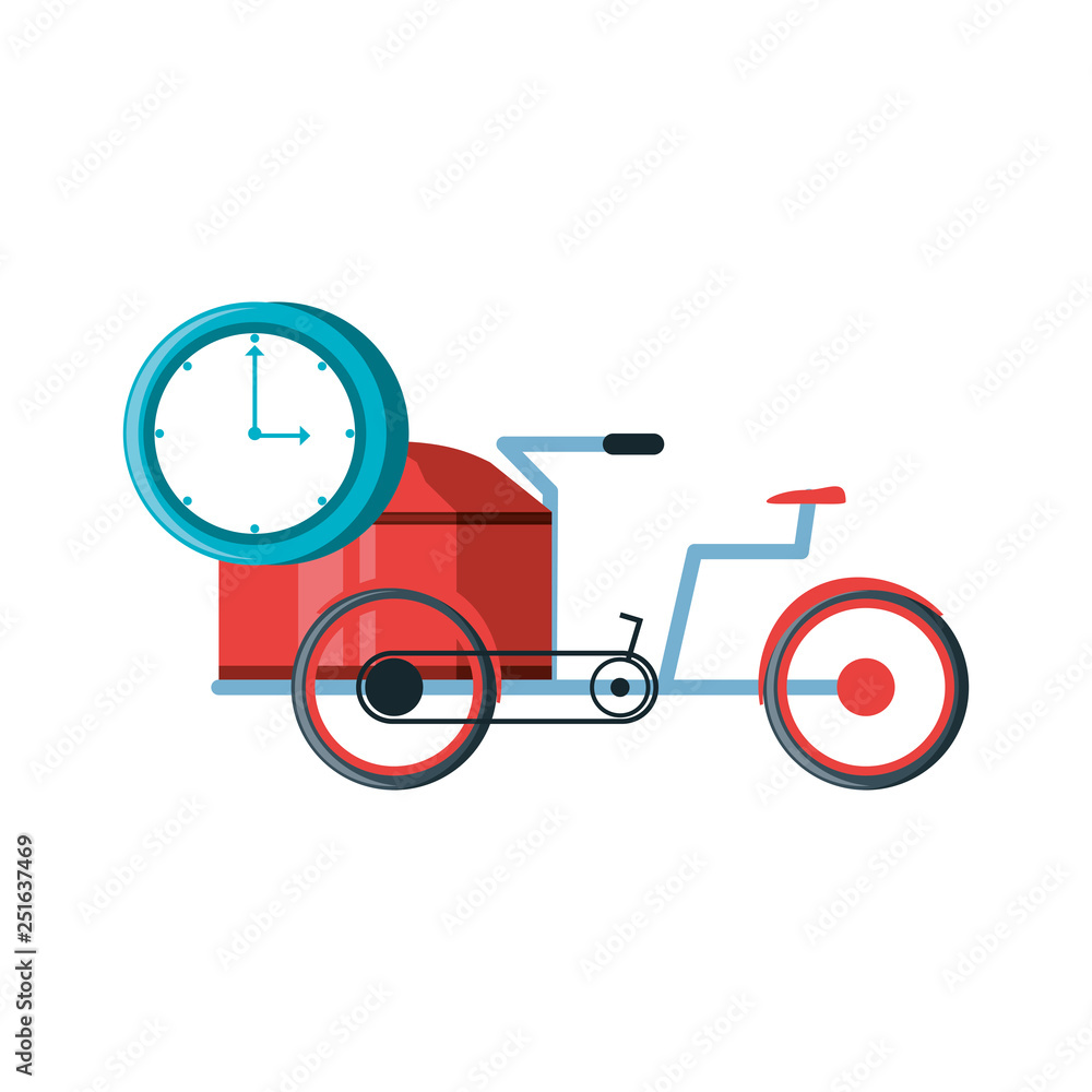 Poster bicycle for logistic service with clock time