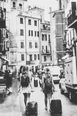 Two girls in an Italian street