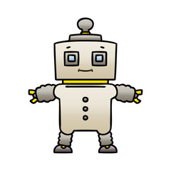Fototapeta premium quirky gradient shaded cartoon robot