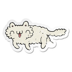 distressed sticker of a cartoon cat