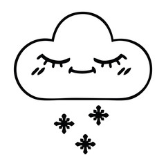 line drawing cartoon storm snow cloud