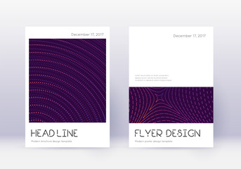 Minimal cover design template set. Violet abstract