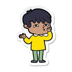 sticker of a cartoon man confused
