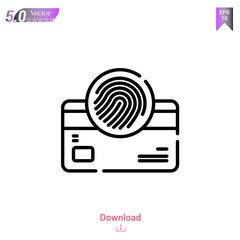 finger-print icon of future world icons isolated on white background. Line pictogram. Graphic design, mobile application, logo, user interface. Editable stroke. EPS10 format vector illustration