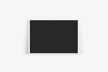 Realistic Picture Frame Mock up isolated on soft gray background. Perfect for your presentations. 3D rendering.