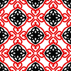 Bright seamless pattern with geometric ornaments.