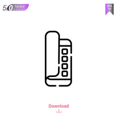 Outline  flex phone icon of future world icons isolated on white background. Line pictogram. Graphic design, mobile application, logo, user interface. Editable stroke. EPS10 format vector illustration