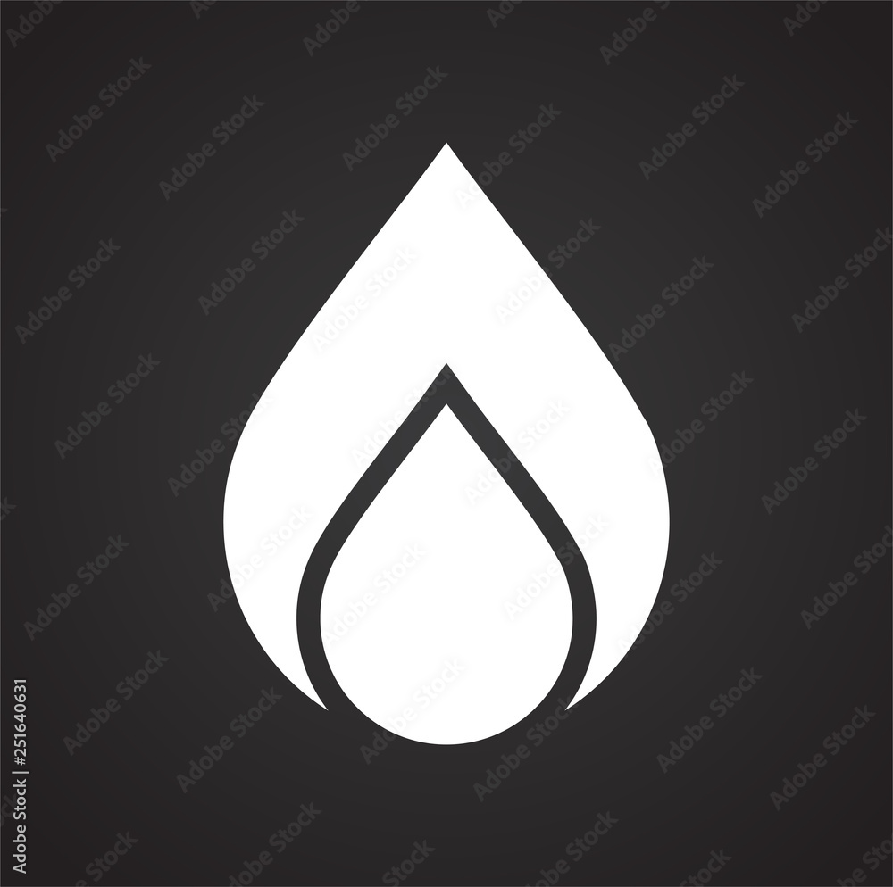 Poster drop water icon on black background for graphic and web design, modern simple vector sign. internet 