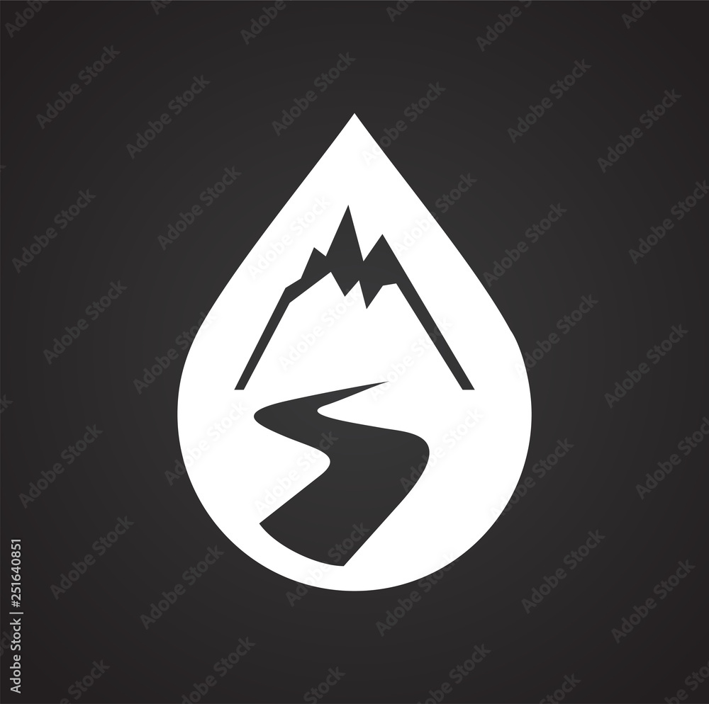 Poster drop water icon on black background for graphic and web design, modern simple vector sign. internet 