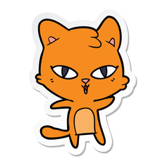 sticker of a cartoon cat