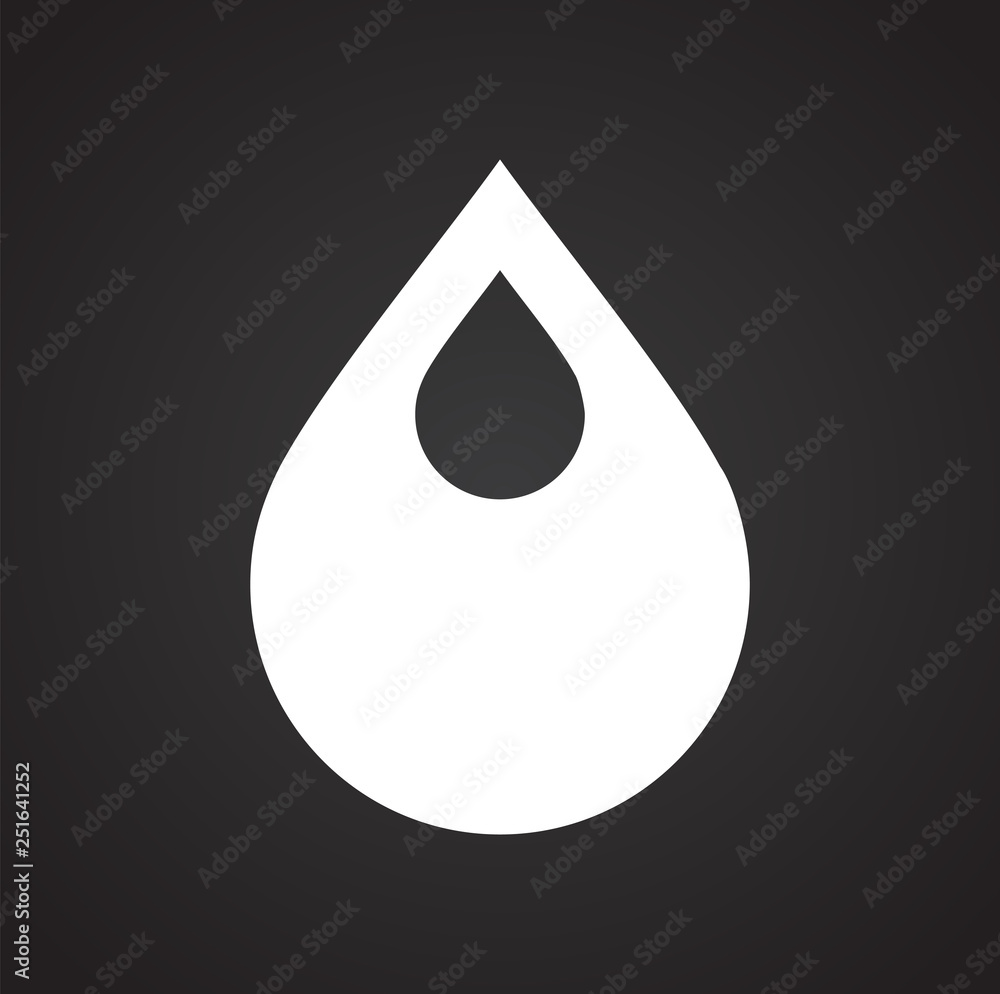 Poster drop water icon on black background for graphic and web design, modern simple vector sign. internet 