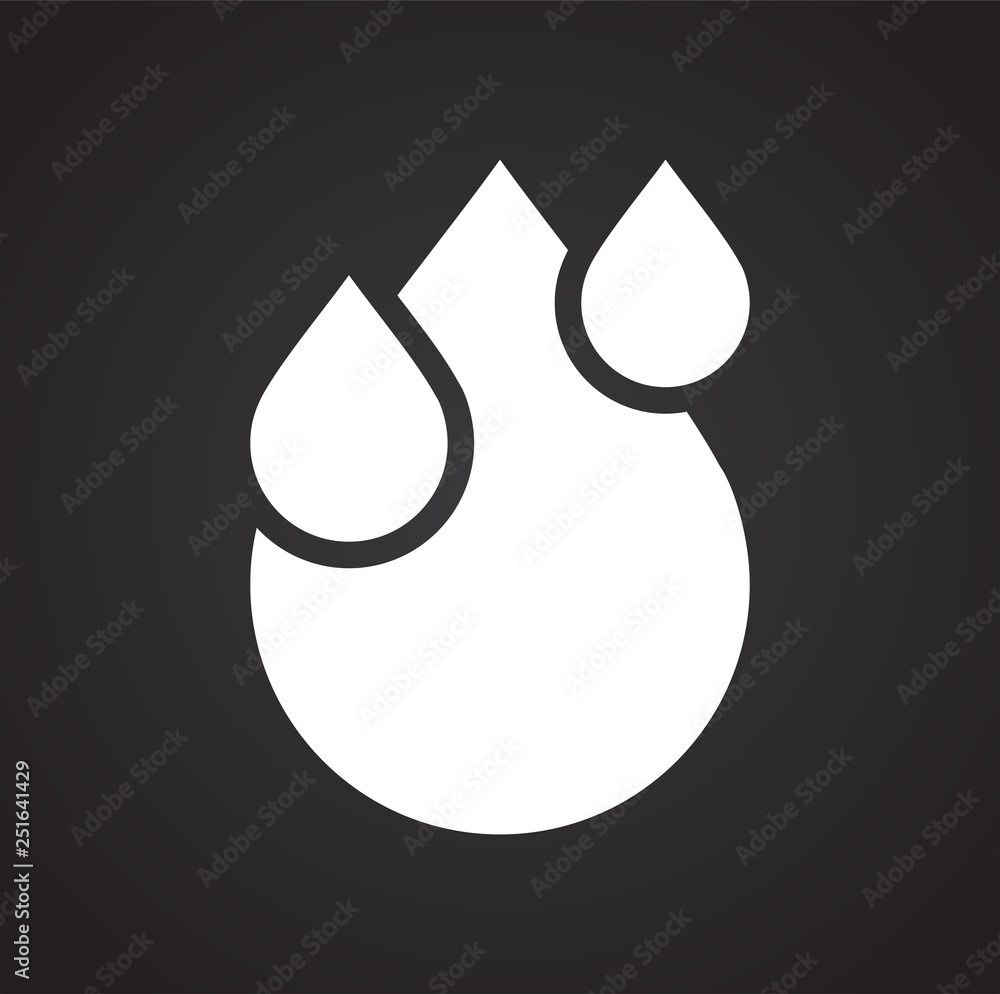 Poster drop water icon on black background for graphic and web design, modern simple vector sign. internet 