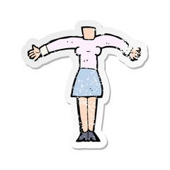 retro distressed sticker of a cartoon female body