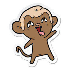 Fototapeta premium sticker of a crazy cartoon monkey