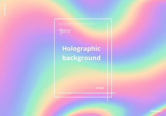 Colorful holographic background with bright neon shades