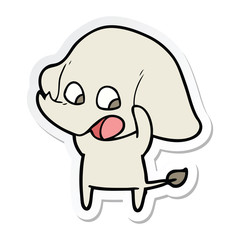 sticker of a cute cartoon elephant