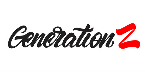Generation Z in lettering style. Vector illustration design.