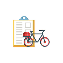 bicycle for logistic service with clipboard