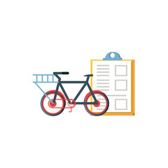 bicycle for logistic service with clipboard