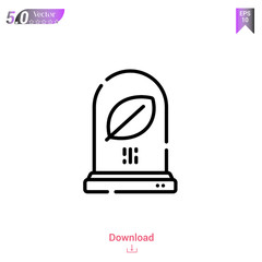 Outline leaf icon of future world icons isolated on white background. Line pictogram. Graphic design, mobile application, logo, user interface. Editable stroke. EPS10 format vector illustration