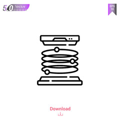 Outline teleporter icon of future world icons isolated on white background. Line pictogram. Graphic design, mobile application, logo, user interface. Editable stroke. EPS10 format vector illustration