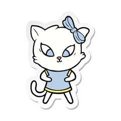 sticker of a cartoon cat