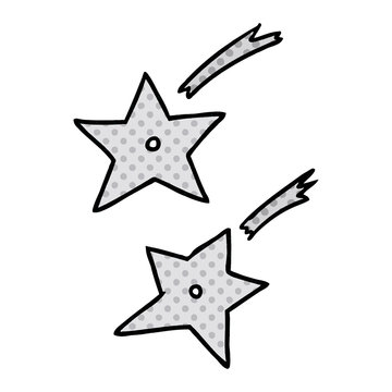 cartoon doodle of ninja throwing stars