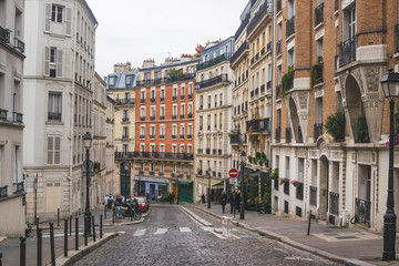 Fototapeta na wymiar PARIS, FRANCE - 02 OCTOBER 2018: One of many beautiful streets and boulevards in Paris