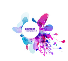 Abstract colored flower background with circles.