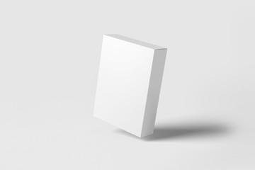 Realistic White Blank Cardboard Box isolated on white background. Mock-up to easy change colors. Ready for your design. 3D rendering.