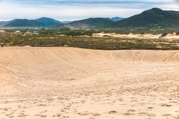 Fototapeta na wymiar Dunes of Joaquina beach, Florianopolis, Santa Catarina, Brazil