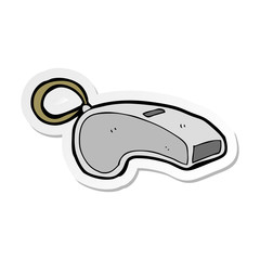 sticker of a cartoon whistle