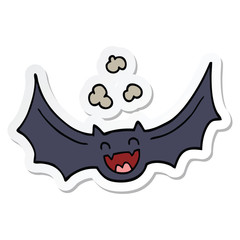 sticker of a cartoon bat
