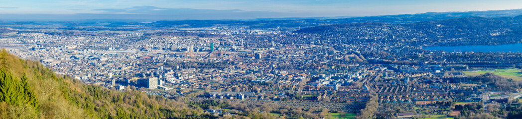 Panoramic view of Zurich from Uetliberg